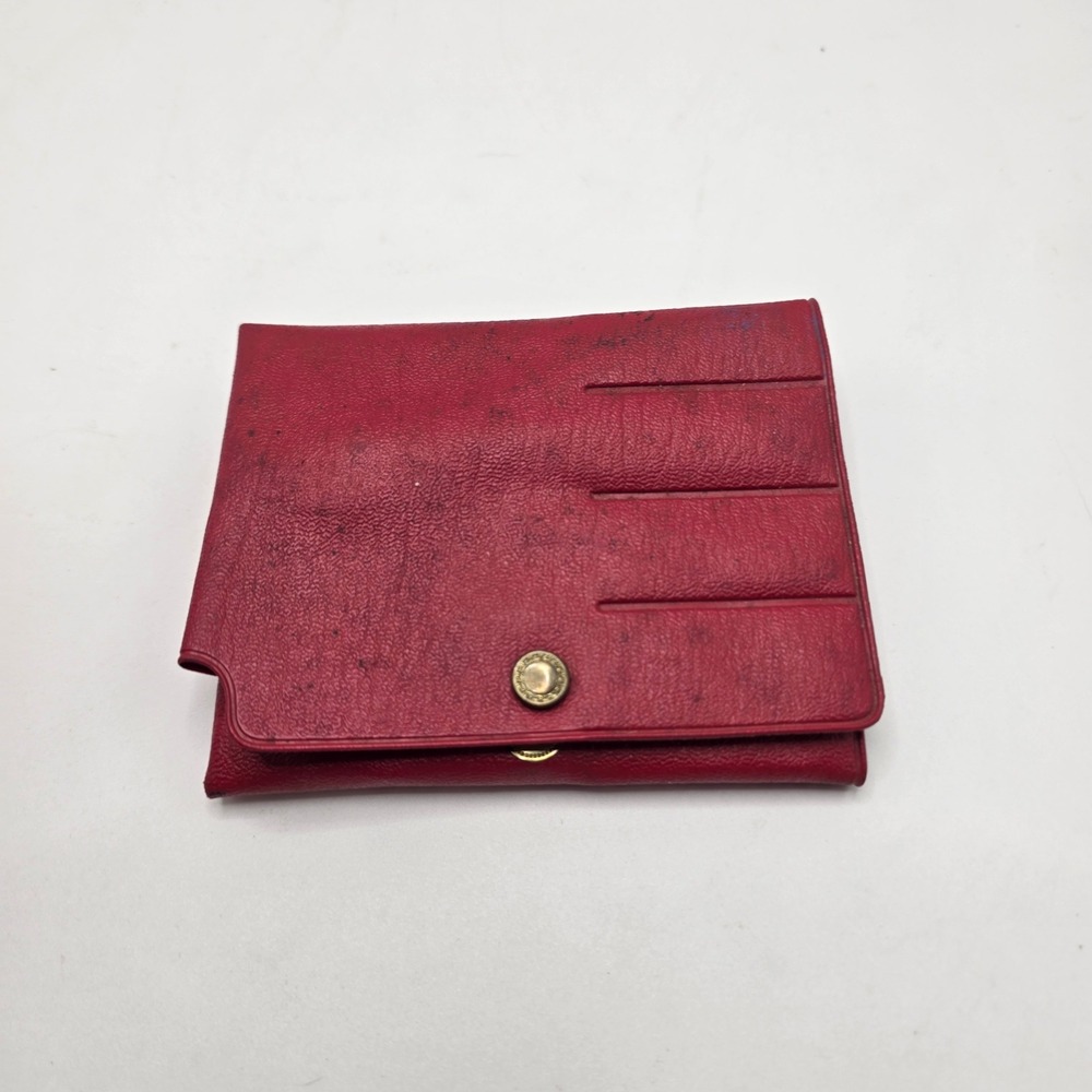 Vintage Tool Kit Set Red Vinyl Roll Pouch Wrenches Pliers Screwdriver